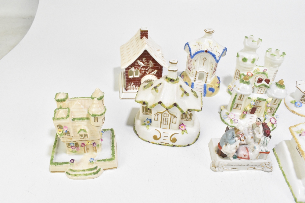 COALPORT; a collection of ten model houses and a pastille burner, including Red House, with a German - Bild 2 aus 5
