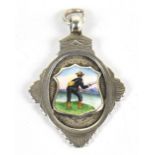 A silver and enamel fly fishing medal, Birmingham 1931, the reverse engraved 'YEN Cup', length 3.