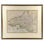 J. CARY; a coloured map of South Wales, 40 x 52cm, framed and glazed.