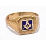 A 9ct gold Masonic signet ring, weight 6g.