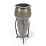 LIBERTY & CO; a hammered pewter rocket vase, no.04578, height 17cm. Provenance: private collection