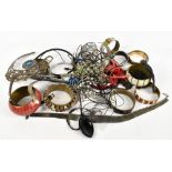 An assortment of contemporary costume jewellery including necklaces, bangles, etc.