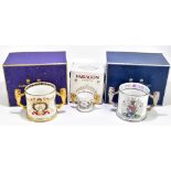 PARAGON; three boxed loving cups comprising a limited edition example produced to commemorate the