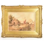 AFTER PETER DE WINT; watercolour, ‘The Lock’, unsigned, 30 x 45cm, in ornate gilt frame.