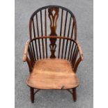 A mid 19th century yew wood, ash, and elm Windsor chair (af)Additional InformationThe chair has been