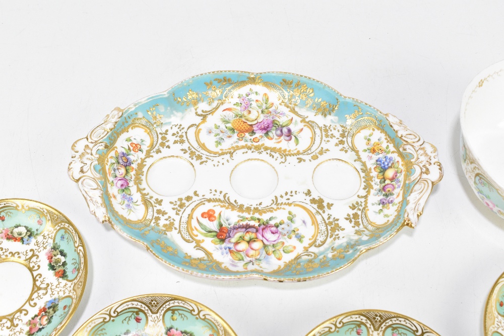 SEVRES; a late 19th century porcelain desk stand of shaped oval form, with integrated handles, - Bild 2 aus 13