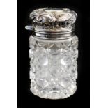 MORDAN & CO; a late Victorian hallmarked silver mounted cut glass scent bottle and stopper, the