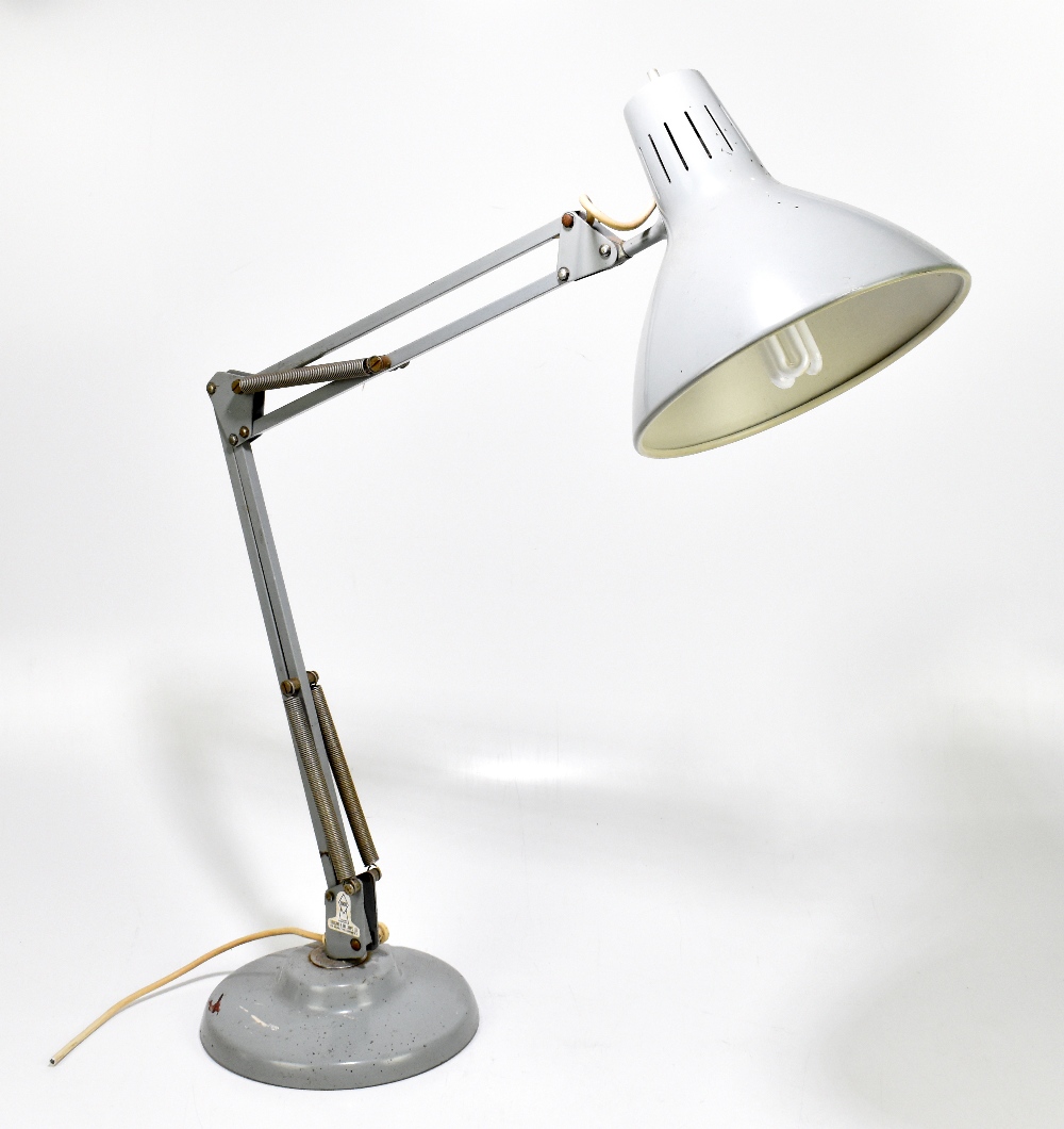 THOUSAND & ONE LAMPS; a pale blue painted Anglepoise type desk lamp.