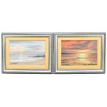 A. DUVAL; a pair of oil on canvas, beach scenes, 19 x 27cm, framed.