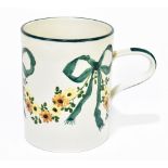 WEMYSS WARE; an oversized mug painted with swags and foliage, impressed marks and initialled R.H &