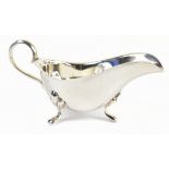 SUCKLINGS; a hallmarked silver mint sauce or condiment boat, Birmingham 1964, length 10cm, weight