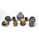 DIANA WORTHY FOR CRICK POTTERY; a collection of assorted Studio Pottery, including a pair of