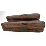 Six Victorian and later walnut violin cases (6).