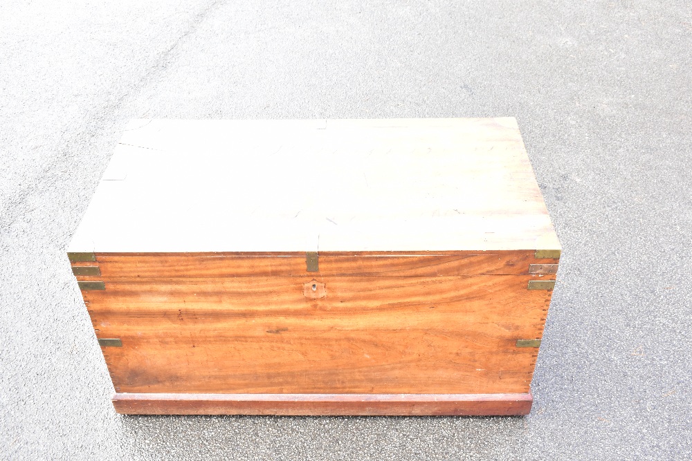 A 19th century camphor blanket chest, on plinth base, height 55.5cm, width 103cm, depth 55cm. - Bild 2 aus 4