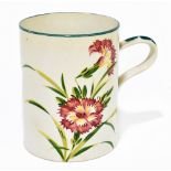 WEMYSS WARE; an oversized mug unusually painted with stylised floral detail, impressed marks, height