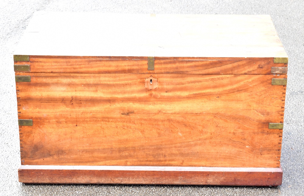 A 19th century camphor blanket chest, on plinth base, height 55.5cm, width 103cm, depth 55cm.