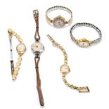 EVERITE; a 9ct gold cased lady's wristwatch, together with two further 9ct gold cased lady's