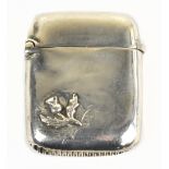 An Edwardian hallmarked silver vesta case decorated with a Scottish thistle, Birmingham 1908, 3.