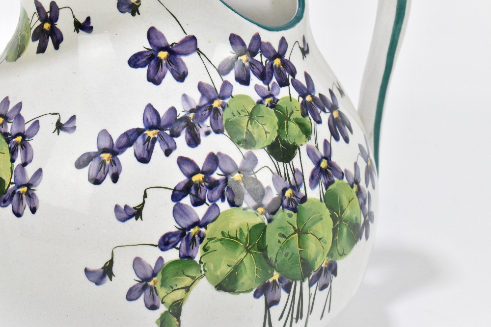 WEMYSS WARE; a large bulbous jug painted with violets, painted signature to underside, height 24cm. - Bild 3 aus 6