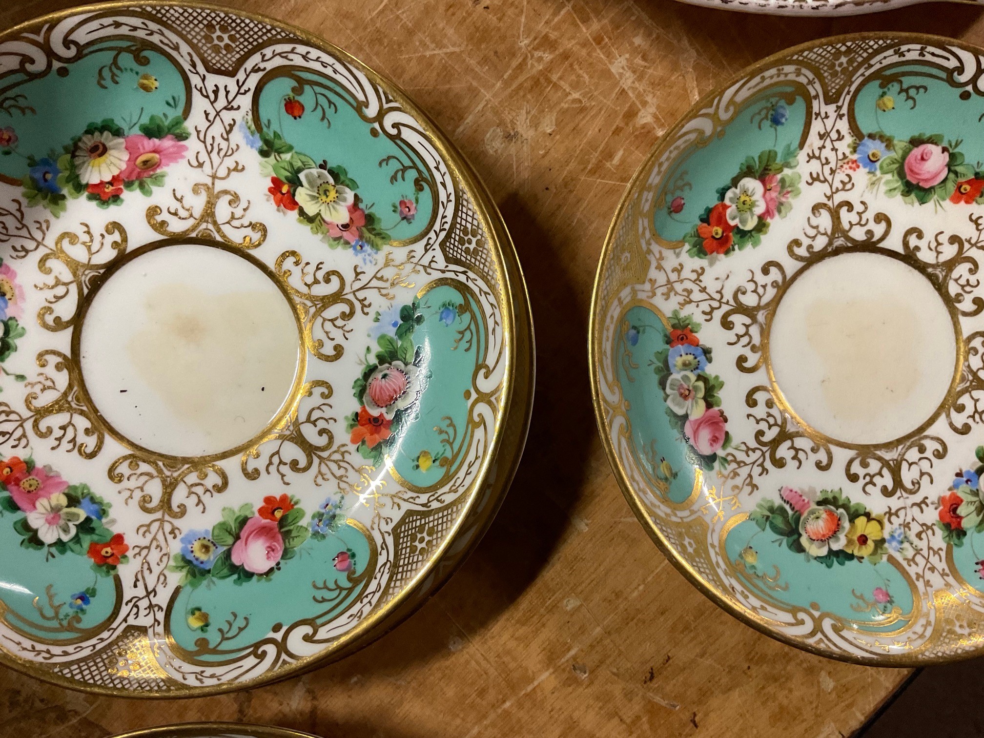 SEVRES; a late 19th century porcelain desk stand of shaped oval form, with integrated handles, - Bild 13 aus 13