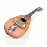 GIUSEPPE VALAPIGLIA; an early 20th century bowl back mandolin with mother of pearl inlay and paper