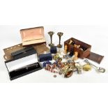 A collection of silver costume jewellery, watches and other items to include four hallmarked