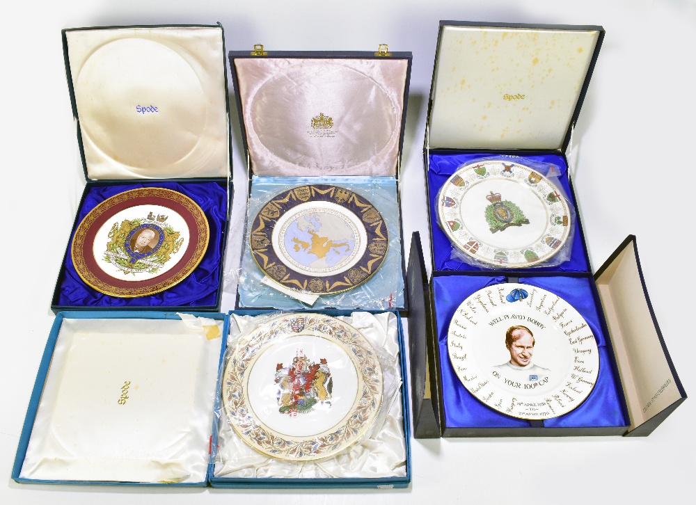 SPODE; four boxed presentation/commemorative plates comprising the Bristol Charter plate, with