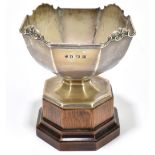 A & J ZIMMERMAN; a George V hallmarked silver trophy bowl, with panelled decoration, Birmingham