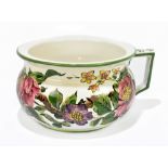 WEMYSS WARE; a chamber pot painted with stylised floral decoration, impressed mark to the underside,