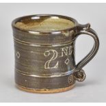 JOHN MALTBY (1936-2020); a stoneware mug presented to the runner up a Starcross Yacht Club race,