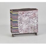 PHILIP EVANS (born 1959); a rectangular stoneware slab vessel with textured surface covered in