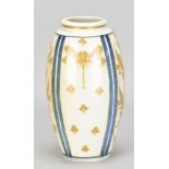 JONATHAN CHISWELL JONES (born 1944); a porcelain lustre ware vase covered in silver/copper and