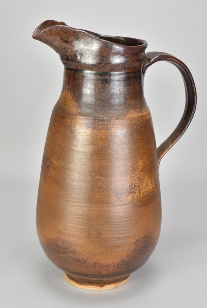 ABDO NAGI (1941-2001); a tall stoneware jug covered in iron glaze, impressed marks, made 2000, - Image 2 of 3