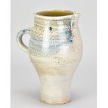 MICHAEL CASSON (1925-2003); a salt glazed jug with cobalt decoration, impressed MC mark, height 20.