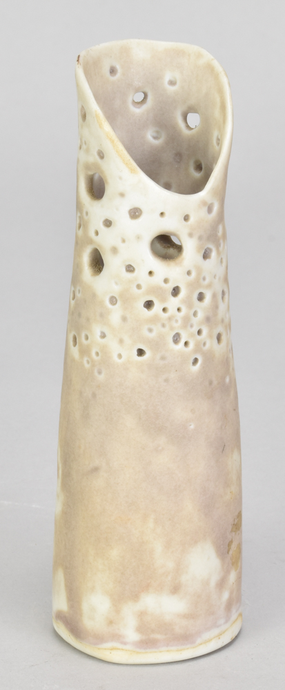 ALAN WALLWORK (1931-2019); a small pierced porcelain vase, incised AW mark, height 13.5cm. (D)