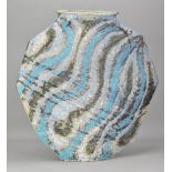 JULIAN KING-SALTER (born 1954); 'Two Sided Octagonal Pot', a large stoneware vessel with textured