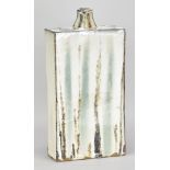 JIM MALONE (born 1946); a large stoneware slab bottle covered in nuka glaze with copper green and