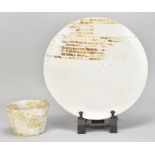 AKIKO HIRAI (born 1970); a stoneware breakfast set comprising a bowl and plate with iron decoration,