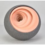 MATTHEW CHAMBERS (born 1982); 'Orange Twist 2'; a stoneware sculpture with oxides and stains,