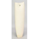 WENDY ATTON; 'Tall Piece with Belly Button', a white stoneware sculpture with textured surface,