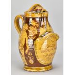 MARY WONDRAUSCH (1923-2016); a large slipware water jug, incised and impressed MW marks, made as a