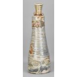 MARKUS BOHM for Lake Mueritz Pottery; a tall lugged wood fired stoneware bottle with pronounced