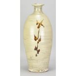 JIM MALONE (born 1946); a large stoneware bottle covered in hakeme slip with iron decoration,