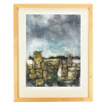 PETER CLOUGH (born 1944); 'Moorland Outcrop I', a collagraph print, AP original, signed and dated