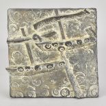 JOHN MALTBY (1936-2020); 'Two Longboats', a square stoneware tile, impressed M marks, 17 x 17cm. (D)