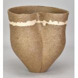 LYN LOVITT (born 1941); 'Goddess Pot', an altered stoneware vessel, impressed LL mark, height