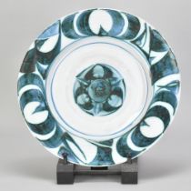 ALAN CAIGER-SMITH (1930-2020) for Aldermaston Pottery; a large tin glazed earthenware plate