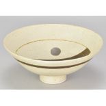 SHEILA CASSON (born 1930); a porcelain pedestal bowl decorated with a landscape, impressed SC and