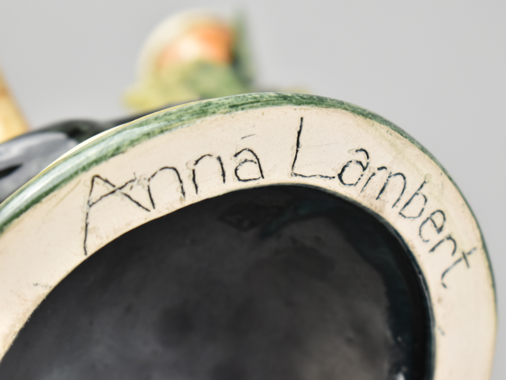 ANNA LAMBERT (born 1957); an earthenware triple candleholder with a crow, grouse and curlew, incised - Image 3 of 3