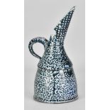 MARK SMITH (born 1964); a salt glazed jug with tall spout, impressed MS mark, height 28cm. (D)